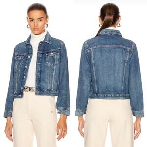 AGOLDE Vivian Denim Jacket Record Wash Classic Trucker Size L